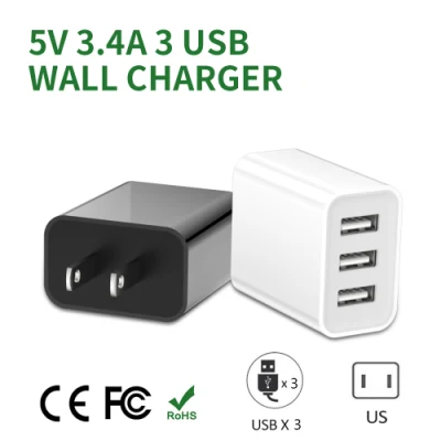 Uminsin – chargeur USB 17W 3 Ports, prise EU/Us, charge rapide, adaptateur mural Portable